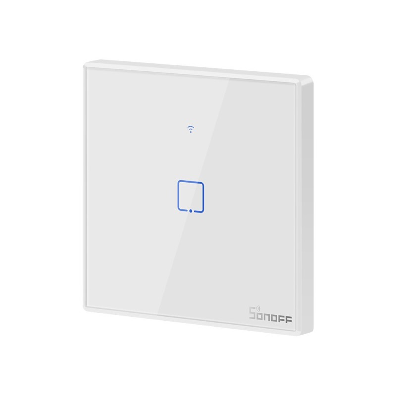 Sonoff TX T2 EU 1C 1-gang smart WiFi + RF wall touch light switch (white, with frame)
