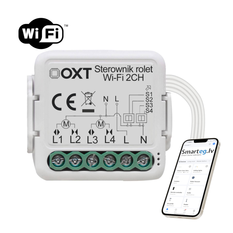 Wi-Fi 2 rullīšu relejs (2 virzienu)