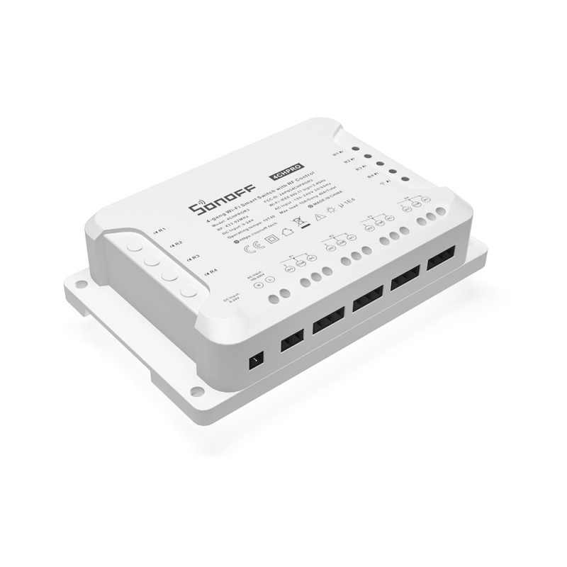 Sonoff 4CH PRO (R3) WiFi + RF viedais releja slēdzis ar 4 kanāliem, NO/NC un sauso kontaktu atbalstu