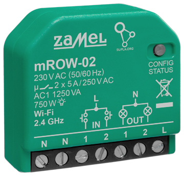 SMART SWITCH M/ROW-02 Wi-Fi SUPLA 230&amp,nbsp,V AC ZAMEL
