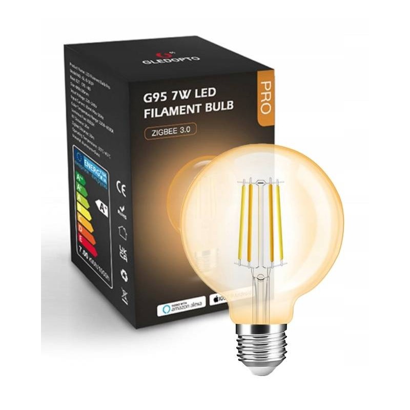 7W CCT Amber G95 ZigBee GL HUE TUYA spuldze