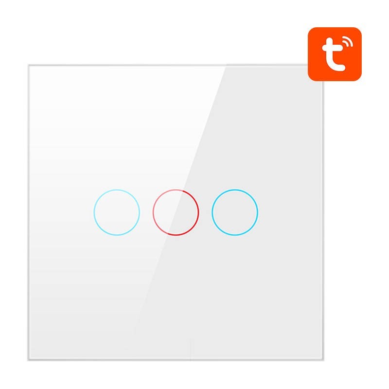 Умный выключатель света ZigBee ZTS02-EU-W3 3-позиционный TUYA (белый) Avatto