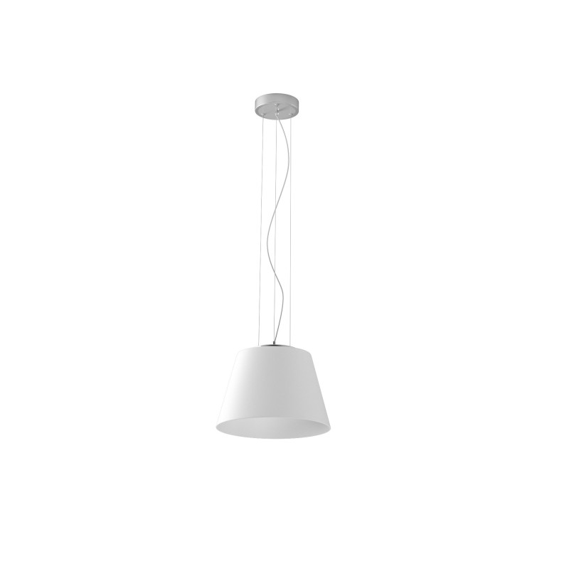CONO is a white glass pendant light with a diameter of 32cm, without a bulb and without a power supply.
