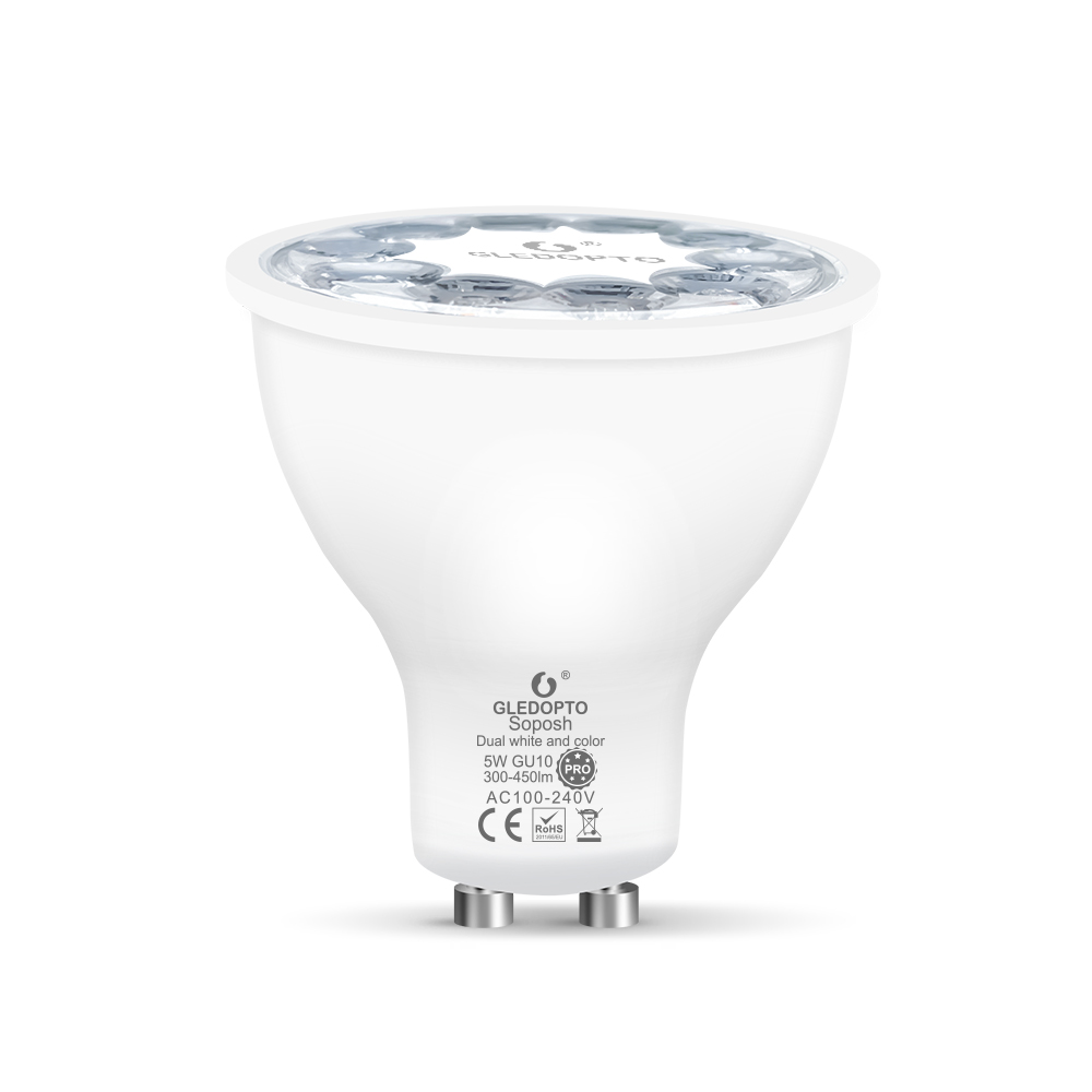 Pro spotlight LED bulb, GU10, 5W RGB+CCT, with Zigbee + RF protocols, eWeLink / Tuya / SmartThings /