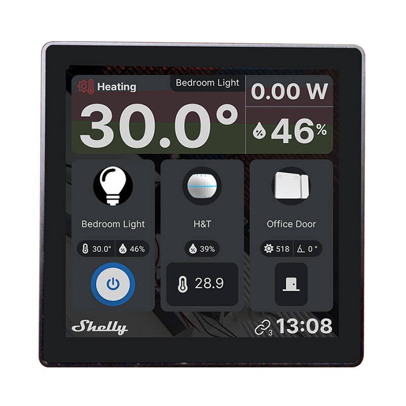 Smart Control Panel with 5A Switch Wall Display (black) Shelly