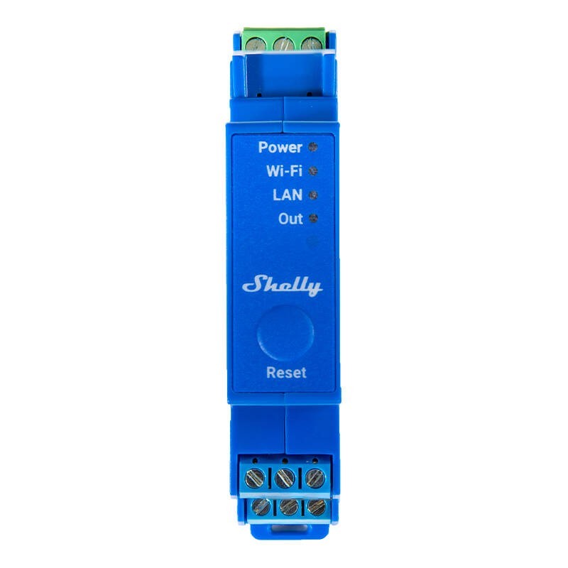DIN Rail Smart Switch Pro 1 with dry contacts, 1 channel Shelly