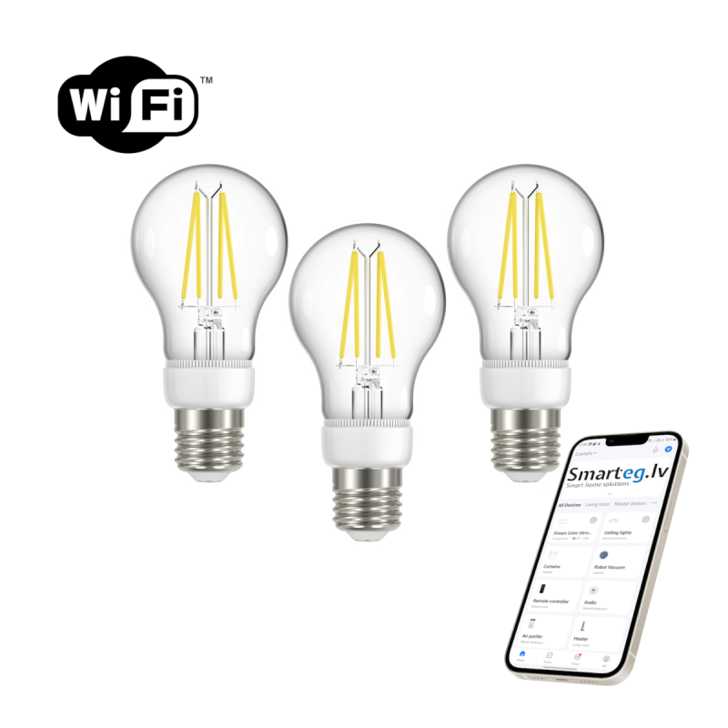 Viedā kvēlspuldze LED E27 7W silta, auksta balta (3 iepakojumi)