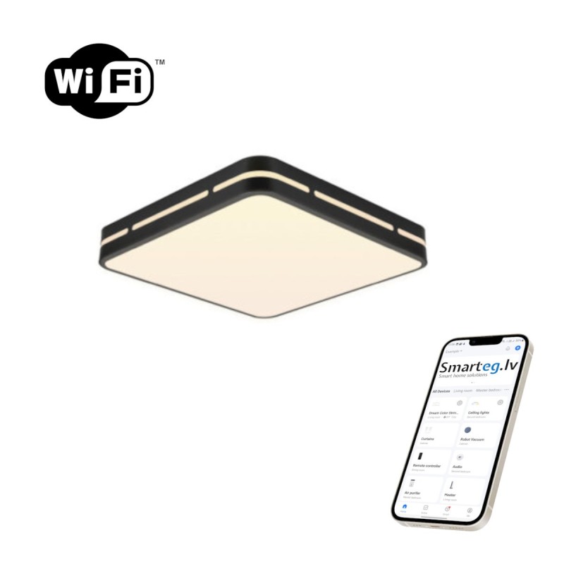 LED RGB griestu lampa kvadrātveida 30cm 24W Wi-Fi