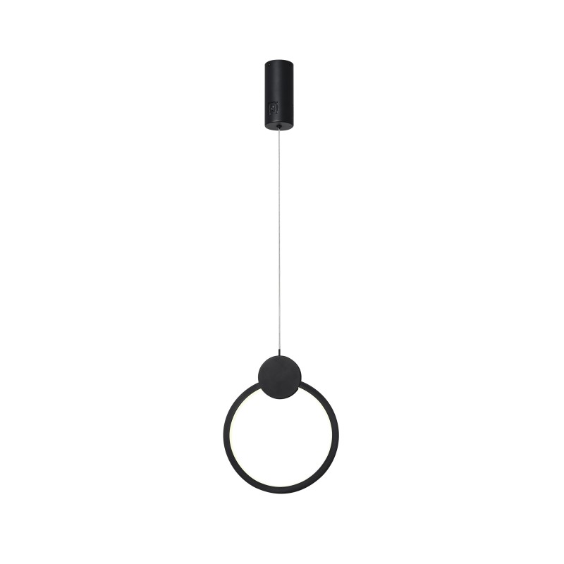OVALE Smart pendant luminaire black 26cm 18W Tuya WiFi with BEACON support