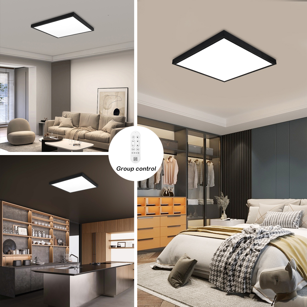 Immax NEO liTE FRAME Smart ceiling luminaire 60x60cm, IP44, CCT, WiFi, Tuya, BEACON black