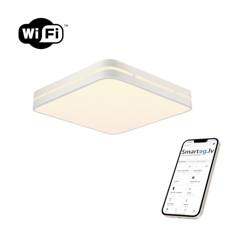 LED RGB griestu lampa kvadrātveida 30cm 24W Wi-Fi