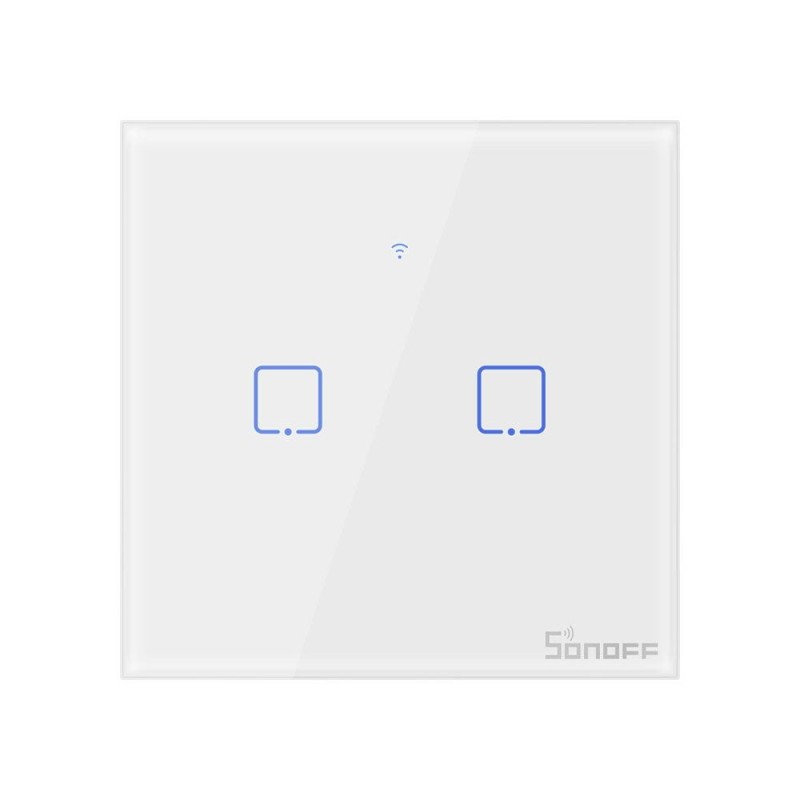 Smart Switch WiFi + RF 433 Sonoff T1 EU TX (2 kanāli)