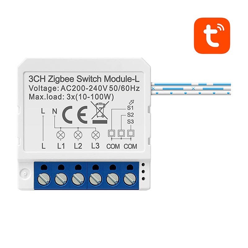 Модуль интеллектуального переключателя ZigBee LZWSM16-W3 без нейтрали TUYA Avatto