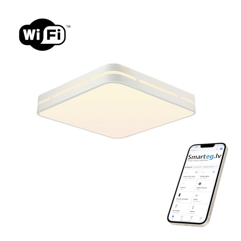 LED RGB griestu lampa kvadrātveida 42cm 48W Wi-Fi