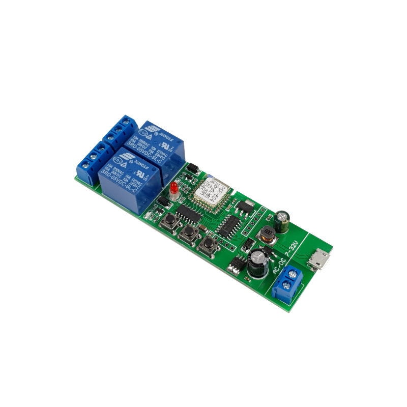 SmartWise 5V-32V 2 grupu viedais releja slēdzis ar sauso kontaktu un mirkļa slēdzi, eWeLink / Sonoff