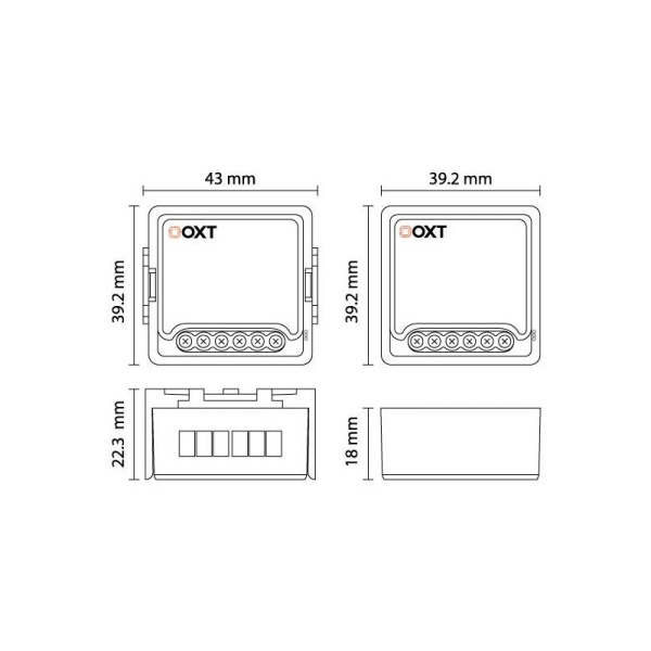 OXT moduļa mini rullo žalūziju kontrolleris, līstes slīpuma leņķis WiFi+RF TUYA