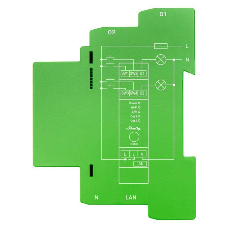 DIN sliedes viedais slēdzis Shelly Pro dimmer, 2 kanāli