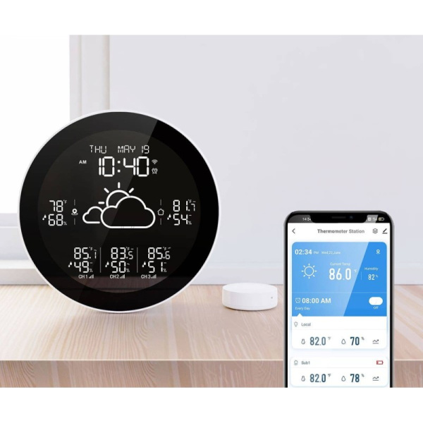 Laika stacijas ar 3 bezvadu TUYA WiFi sensoriem