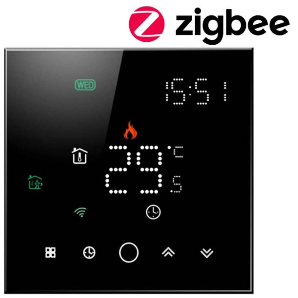 ZigBee termostata slēgtā krāsns Black PS TUYA sērija