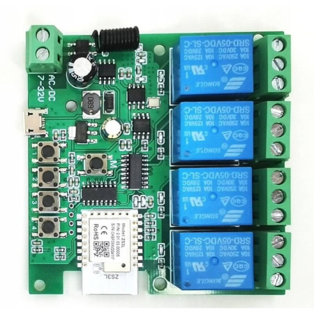 4CH DC 5-32V bezsprieguma ZigBee + RF kontrolieris