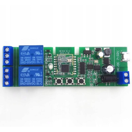 2CH DC 5-32V bezsprieguma ZigBee + RF kontrolieris