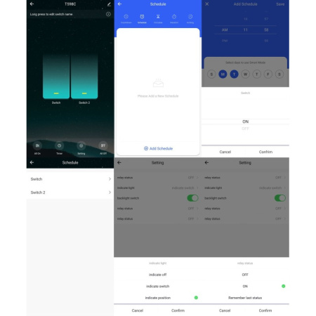 Slēdzis 2 ķēdes balts KT ZigBee TUYA sērija