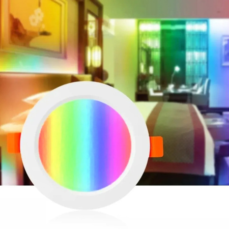 Viedā, apaļā padziļinātā lampa ar regulējamu RGBCCT 6 collu WiFi TUYA