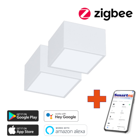 2x Smart šūnu lampa 15x15cm 12W balta Zigbee