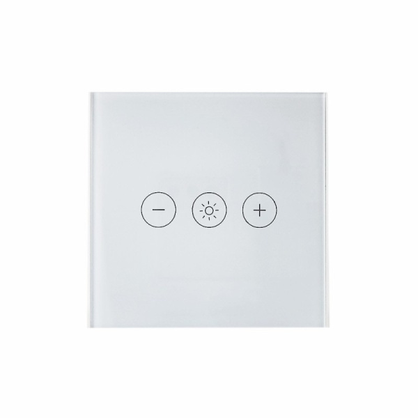 SmartWise Dimmer, eWeLink app compatible, Wi-Fi touch dimmer switch (with white glass front panel)