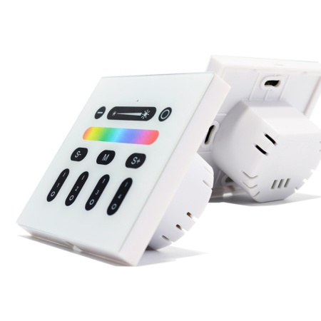 Gledopto 4 zonu LED RF bezvadu sienas panelis (Gledopto Pro LED kontrolleriem), kas darbojas no 230V maiņstrāvas (GL-W-001)