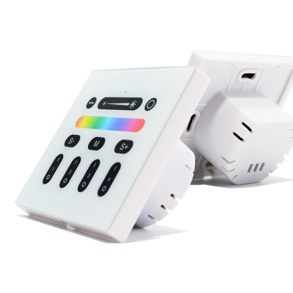 Gledopto 4 zonu LED RF bezvadu sienas panelis (Gledopto Pro LED kontrolleriem), kas darbojas no 230V maiņstrāvas (GL-W-001)