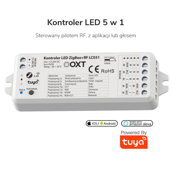 OXT Контроллер LED ZigBee + RF RGBW+CCT SD HUE TUYA