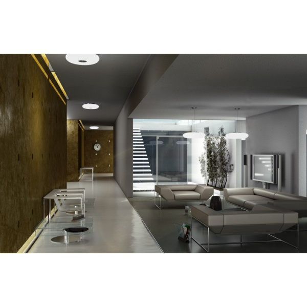 FUENTE pendant light white glass 60cm without sources and manual.