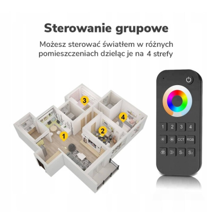 Tālvadības LED RGB+CCT 4 virzienu SD