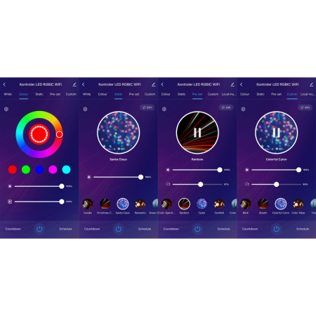 WiFi kontrolleru komplekts IR tālvadības pults RGBIC lente 5m TUYA