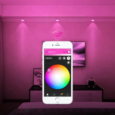 LED griestu lampa 12W RGB+CCT 60 grādi melns GL ZigBee HUE TUYA