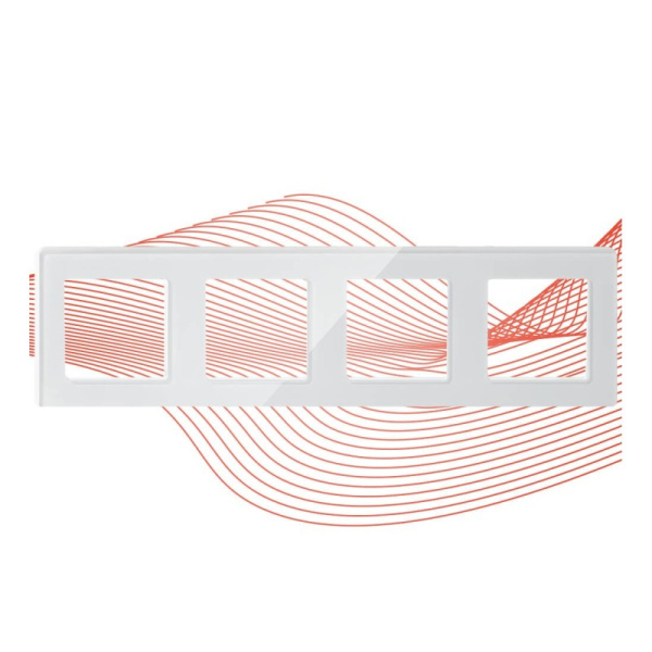 Quadruple white GLASS frame from the RM series