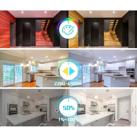 LED griestu lampa 12W RGB+CCT 60 grādi melns GL ZigBee HUE TUYA