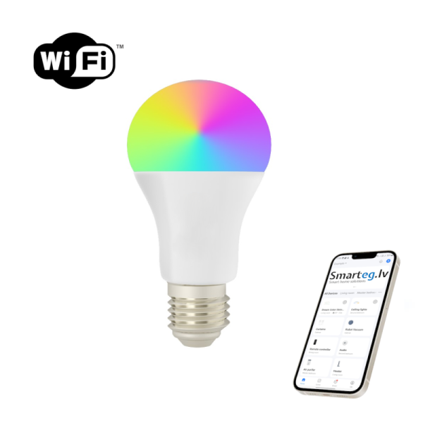 Viedā spuldze LED E27 11W RGB + CCT krāsa un balta