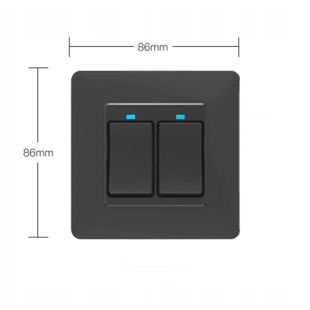 Melns 2 pogu mehāniskais sienas slēdzis Zigbee