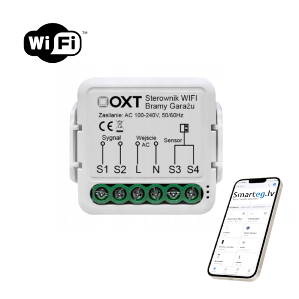 Wi-Fi garāžas durvis ar sensoru