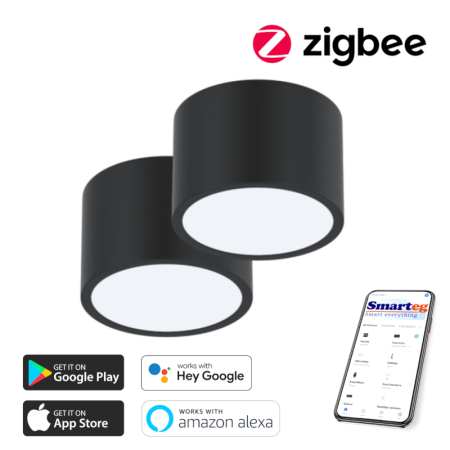 2x Smart šūnu lampa 15x15cm 12W melna Zigbee