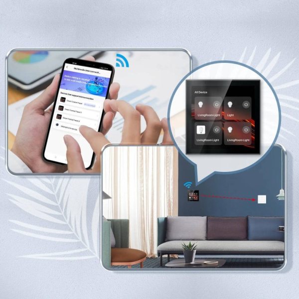 Панель Alexa LCD 4 мультибрамка ZigBee WiFi BT TUYA