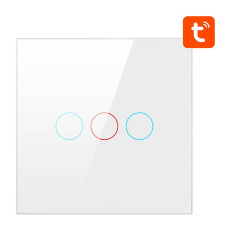 Viedais gaismas slēdzis ZigBee ZTS02-EU-W3 3 virzienu TUYA (balts) Avatto