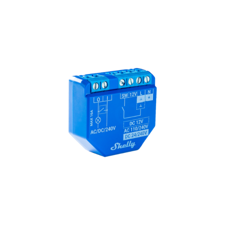 Shelly PLUS 1 viena kanāla WiFi viedreleja slēdzis (16A)