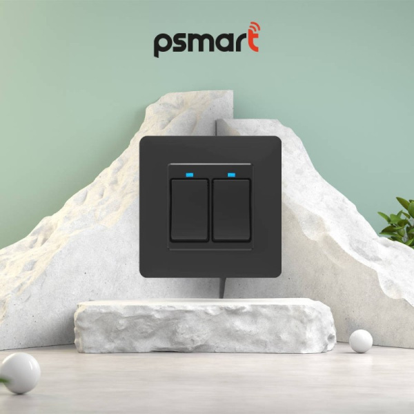 Black 2button mechanical wall switch Zigbee