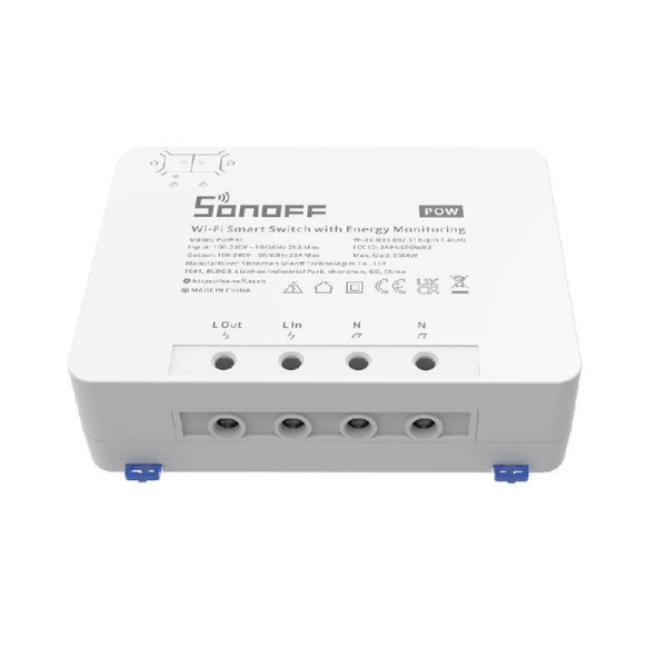 Интеллектуальный коммутатор Wi-Fi с мониторингом энергопотребления Sonoff POWR3 (25 А/5500 Вт)