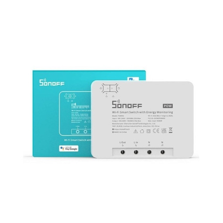 Sonoff POWR3 lieljaudas (25A / 5500W) WiFi viedais releja slēdzis, ar jaudas mērītāju un pārslodzes aizsargu