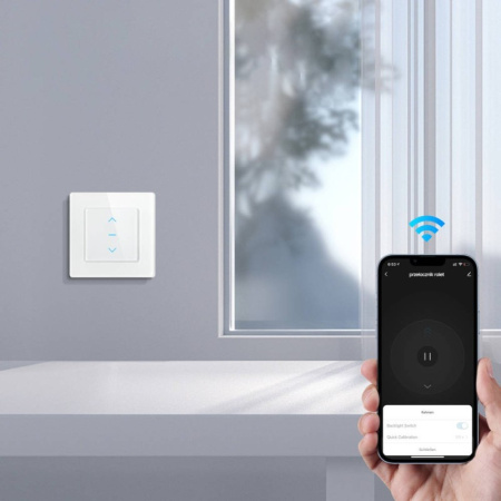 Rullītis Balts stikla slēdzis Zigbee