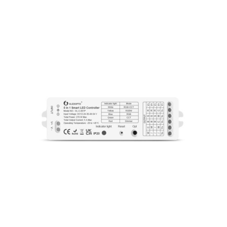 Gledopto Zigbee Pro 5-in-1 LED kontrolieris (Zigbee+RF) 12V-54V DC